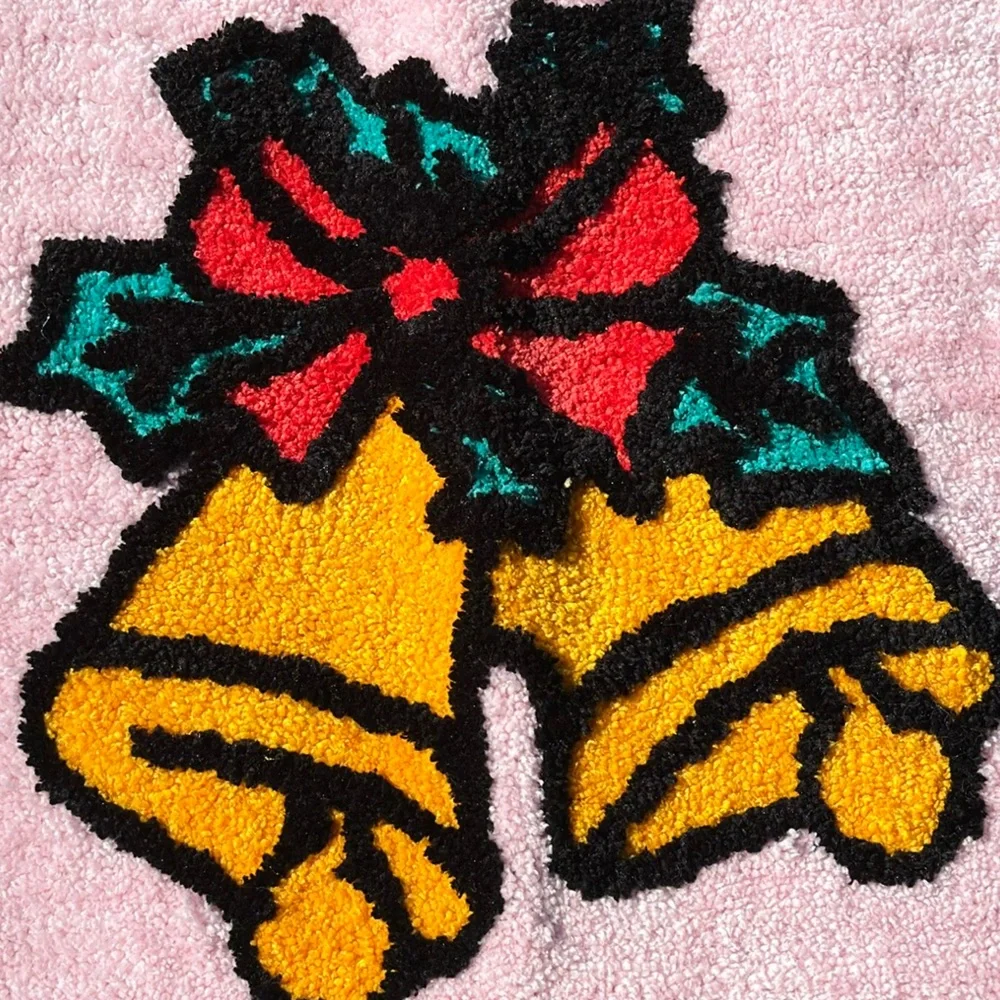 Brand New Betsey Johnson Pink Christmas Bath Rug